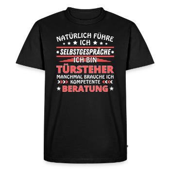 Je me parle à vous-même - Édition Bouncer - T-shirt Premium bio Homme - noir - Devant - Nico (187cm)