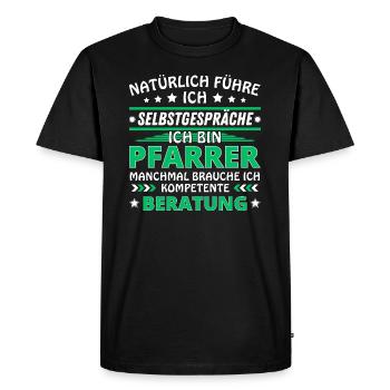 Je me parle à moi-même - Édition Pasteur - T-shirt Premium bio Homme - noir - Devant - Nico (187cm)