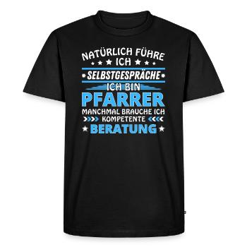 Je me parle à moi-même - Édition Pasteur - T-shirt Premium bio Homme - noir - Devant - Nico (187cm)