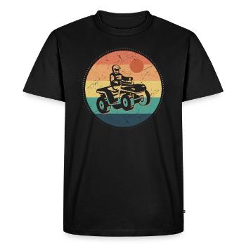 Quad Driver Retro Design Offroad Quad Driver ATV - T-shirt Premium bio Homme - noir - Devant - Nico (187cm)