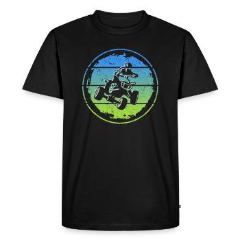 Pilote de VTT Retro Design Quad Quad Quad Bike - T-shirt Premium bio Homme - noir - Devant - Nico (187cm)
