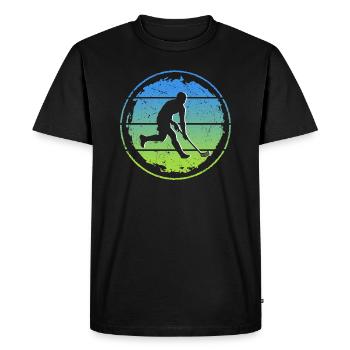 Joueur de floorball Joueur de floorball rétro Floorball - T-shirt Premium bio Homme - noir - Devant - Nico (187cm)