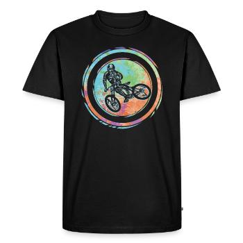 Fahrrad Mountainbike VTT - T-shirt Premium bio Homme - noir - Devant - Nico (187cm)