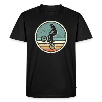 Bike Cyclist Vintage Stunt BMX - Men's Premium Organic T-Shirt - black - Front - Nico (187cm)