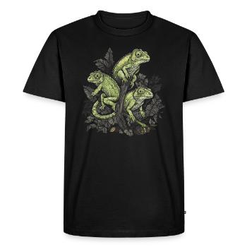 Caméléons Branche Reptiles Caméléon - T-shirt Premium bio Homme - noir - Devant - Nico (187cm)