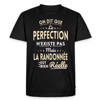 La Perfection n'existe pas Randonnée est Réelle - T-shirt Premium bio Homme - noir - Devant - Nico (187cm)