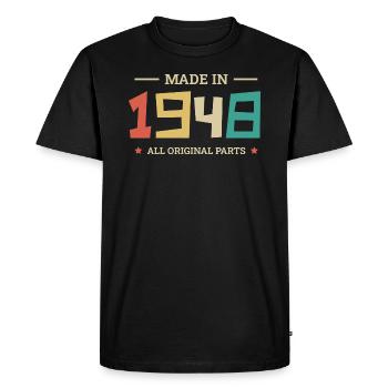 Légendaire Depuis 1948 Original 1948 - T-shirt Premium bio Homme - noir - Devant - Nico (187cm)