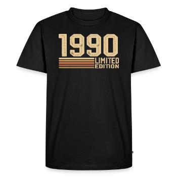 Né en 1990 anniversaire - Cadeau 1990 Vintage 1990 - T-shirt Premium bio Homme - noir - Devant - Nico (187cm)
