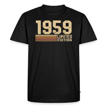 Né en 1959 anniversaire - Cadeau 1959 Vintage 1959 - T-shirt Premium bio Homme - noir - Devant - Nico (187cm)