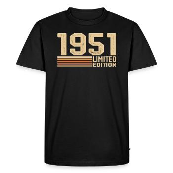 Né en 1951 anniversaire - Cadeau 1951 Vintage 1951 - T-shirt Premium bio Homme - noir - Devant - Nico (187cm)