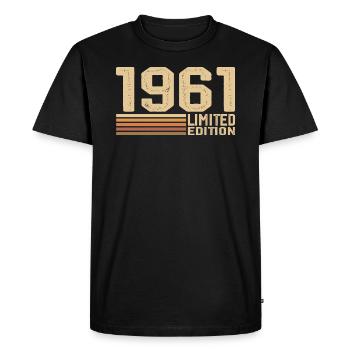 Born in 1961 Birthday - Gift 1961 Vintage 1961 - Men's Premium Organic T-Shirt - black - Front - Nico (187cm)
