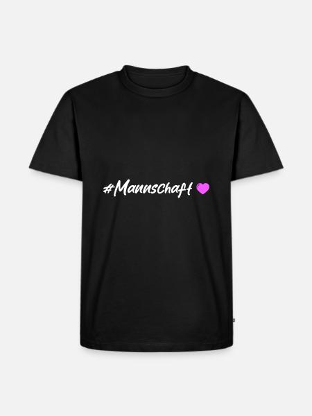 Mannschaft Herz - Männer Premium Bio T-Shirt - Schwarz