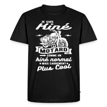 kiné et motard moto - T-shirt Premium bio Homme - noir - Devant - Nico (187cm)