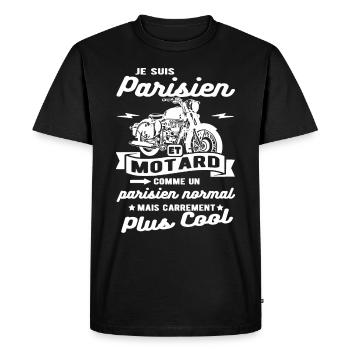 parisien et motard moto - T-shirt Premium bio Homme - noir - Devant - Nico (187cm)