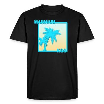 Marmari Palms Kos - Men's Premium Organic T-Shirt - black - Front - Nico (187cm)