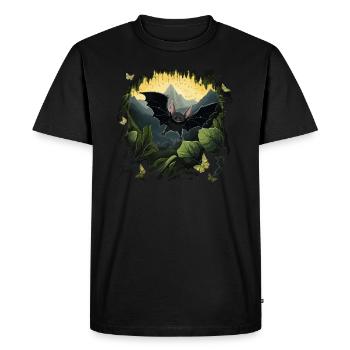 Chauves-souris Amoureux des animaux Nature Forêt tropicale Jungle - T-shirt Premium bio Homme - noir - Devant - Nico (187cm)