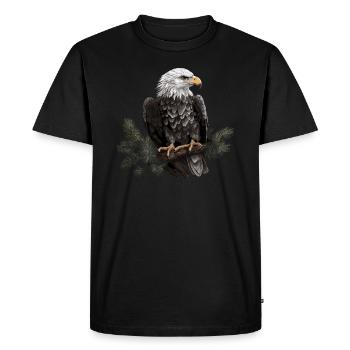 Forêt animale d’aigle à tête blanche - T-shirt Premium bio Homme - noir - Devant - Nico (187cm)