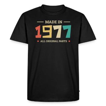 Légendaire Depuis 1977 Original 1977 - T-shirt Premium bio Homme - noir - Devant - Nico (187cm)