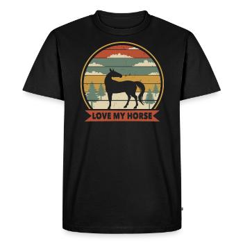 J’adore mon cheval en vintage - T-shirt Premium bio Homme - noir - Devant - Nico (187cm)