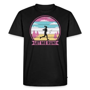 Jogger m’a laissé courir - T-shirt Premium bio Homme - noir - Devant - Nico (187cm)