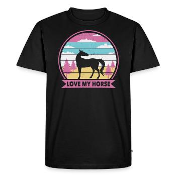 J’aime mon cheval - T-shirt Premium bio Homme - noir - Devant - Nico (187cm)