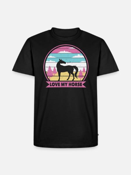 J’aime mon cheval - T-shirt Premium bio Homme - noir