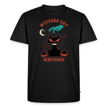 Halloween Witch Black Cat Saying - Men's Premium Organic T-Shirt - black - Front - Nico (187cm)
