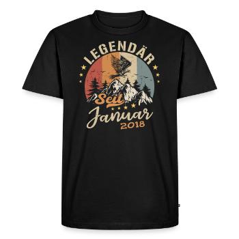 Légendaire depuis l'anniversaire de janvier 2018 - T-shirt Premium bio Homme - noir - Devant - Nico (187cm)