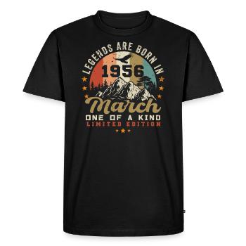 Mars 1956 Vintage anniversaire rétro cadeau - T-shirt Premium bio Homme - noir - Devant - Nico (187cm)