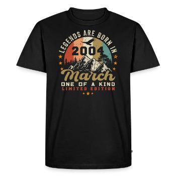 Mars 2004 Vintage anniversaire rétro cadeau - T-shirt Premium bio Homme - noir - Devant - Nico (187cm)
