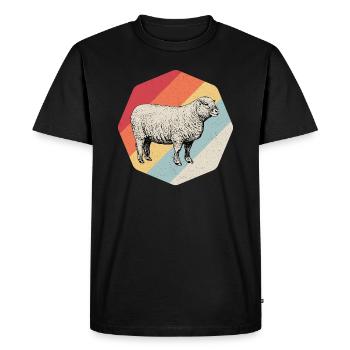 Sheep sheep's wool feta cheese gift - Men's Premium Organic T-Shirt - black - Front - Nico (187cm)