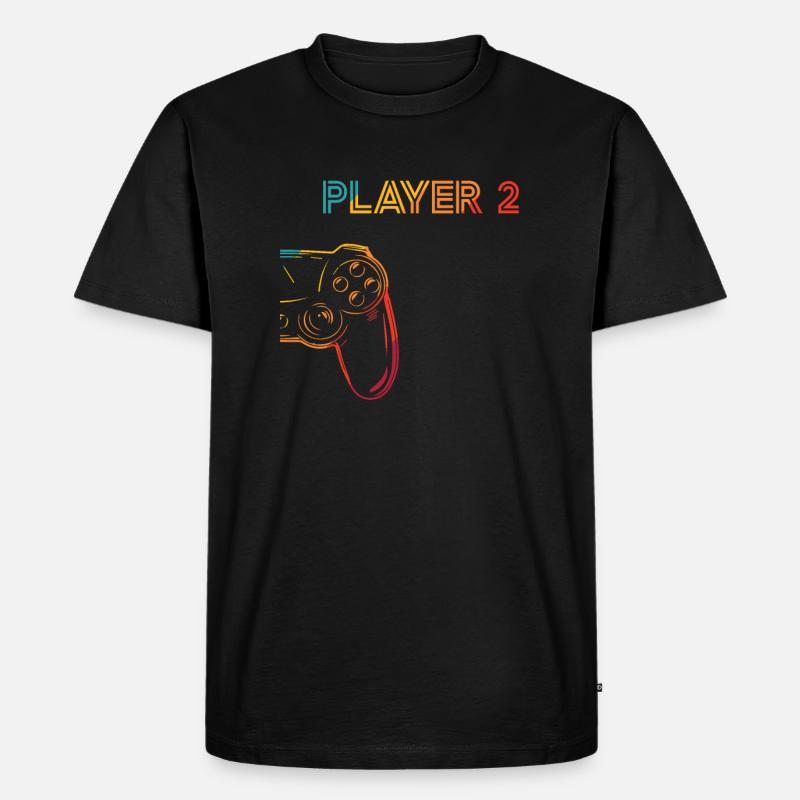 Gaming Player 2 Geschenkidee - Männer Premium Bio T-Shirt - Schwarz