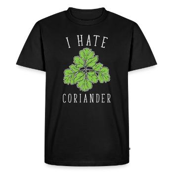 I Hate Coriander - I hate coriander - Men's Premium Organic T-Shirt - black - Front - Nico (187cm)