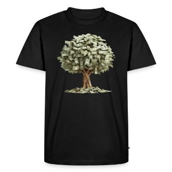 Money Tree Wealth Money Trees Money Bills - Men's Premium Organic T-Shirt - black - Front - Nico (187cm)