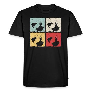 Fish Bite Bait Fishing Retro Gift - Men's Premium Organic T-Shirt - black - Front - Nico (187cm)