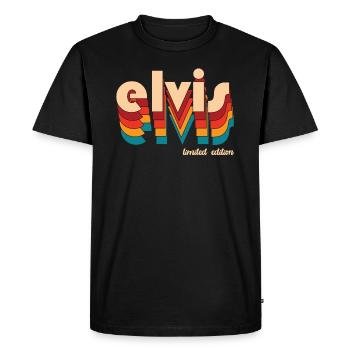 Retro Elvis Name - Men's Premium Organic T-Shirt - black - Front - Nico (187cm)