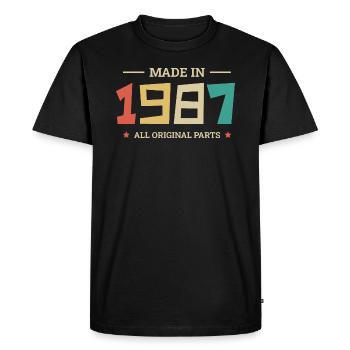 Légendaire Depuis 1987 Original 1987 - T-shirt Premium bio Homme - noir - Devant - Nico (187cm)