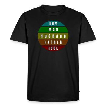 mode de vie masculin - T-shirt Premium bio Homme - noir - Devant - Nico (187cm)