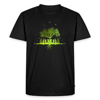 Arbre Vert - Nature Arbre Ville cadeau urbain - T-shirt Premium bio Homme - noir - Devant - Nico (187cm)