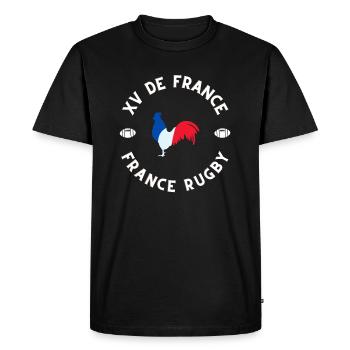 France Champions de monde rugby - T-shirt Premium bio Homme - noir - Devant - Nico (187cm)