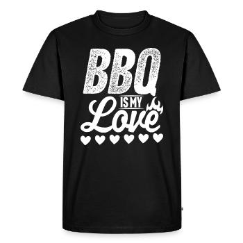BBQ is my Love - Barbecue BBQ Gift - Men's Premium Organic T-Shirt - black - Front - Nico (187cm)