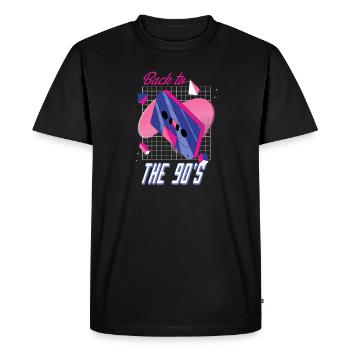 Retro 90s Back To The 90's - Men's Premium Organic T-Shirt - black - Front - Nico (187cm)