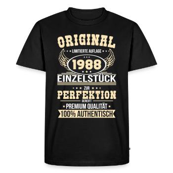 35th birthday - Original 1988 unique piece - Men's Premium Organic T-Shirt - black - Front - Nico (187cm)