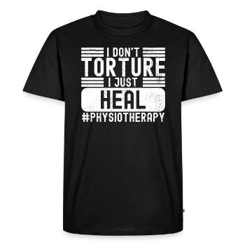 Physiothérapie Physiothérapeute PT Massage Rehab - T-shirt Premium bio Homme - noir - Devant - Nico (187cm)