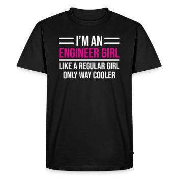 Cool Engineer Girl Regular Girl Gifts T-shirt - Men's Premium Organic T-Shirt - black - Front - Nico (187cm)