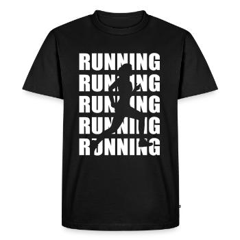 Running Girl Jogging Course - T-shirt Premium bio Homme - noir - Devant - Nico (187cm)