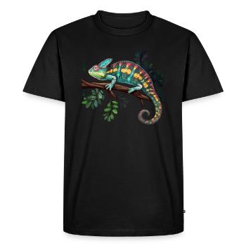 Reptiles de la branche caméléon - T-shirt Premium bio Homme - noir - Devant - Nico (187cm)