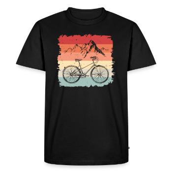 Bicycle Cyclist Wheel Retro Gift - Men's Premium Organic T-Shirt - black - Front - Nico (187cm)