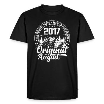 août 2017 Original:7 Ans Cadeau d'Anniversaire - T-shirt Premium bio Homme - noir - Devant - Nico (187cm)