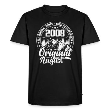août 2008 Original:16 Ans Cadeau d'Anniversaire - T-shirt Premium bio Homme - noir - Devant - Nico (187cm)